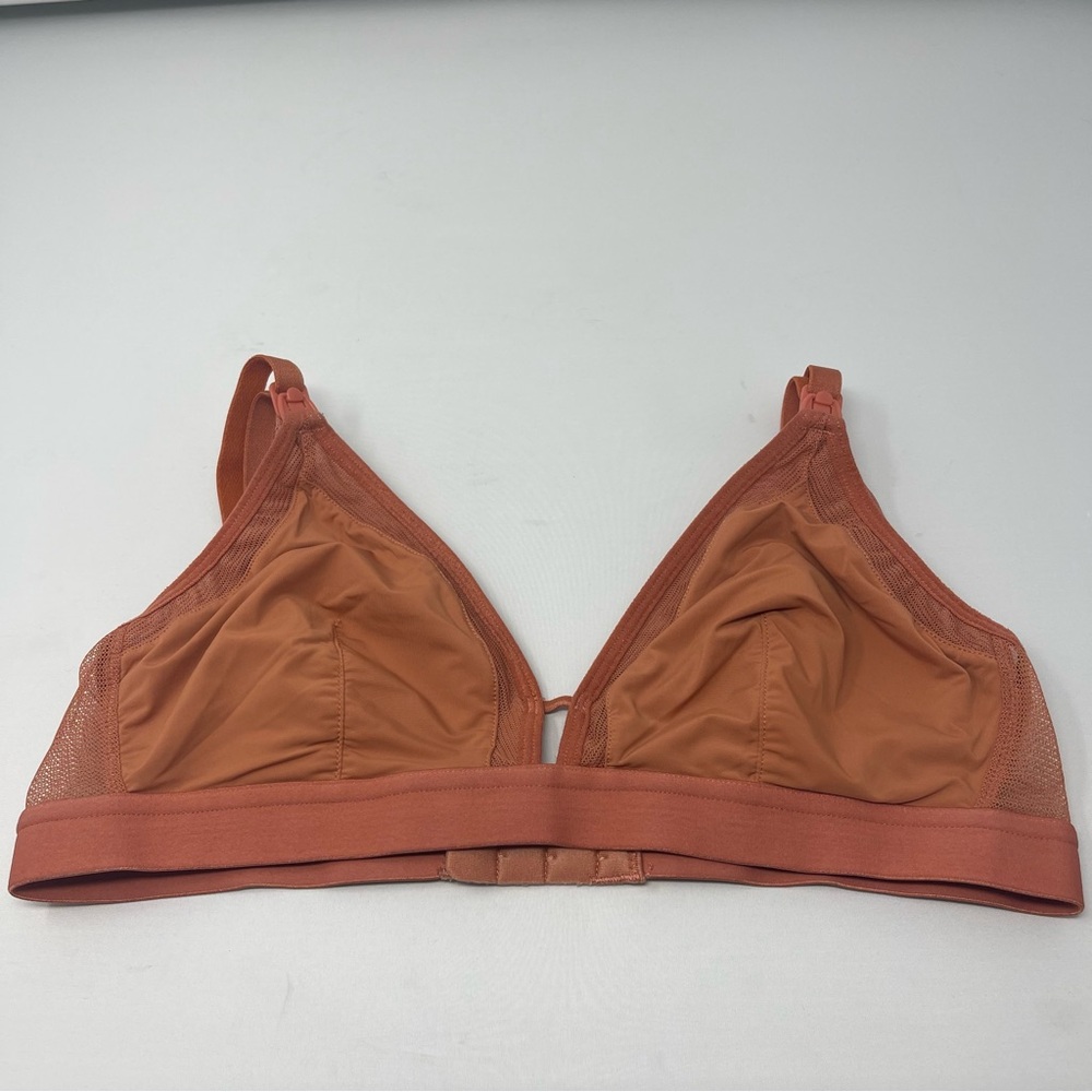 LIVELY Womens Size Medium Mesh Trim Bralette, Terracotta